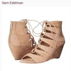 Sam Edelman Santina Neutral Suede Wedge